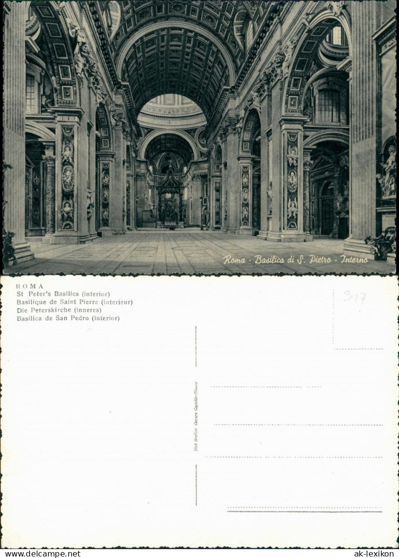 Postcard Vatikanstadt Rom Petersdom Basilica Sancti Petri, Roma 1952 - Vatikanstadt