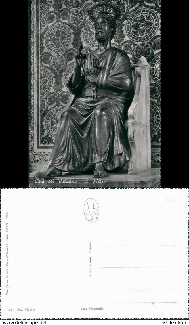 Postcard Vatikanstadt Rom S. Pietro - Statue 1962 - Vaticano