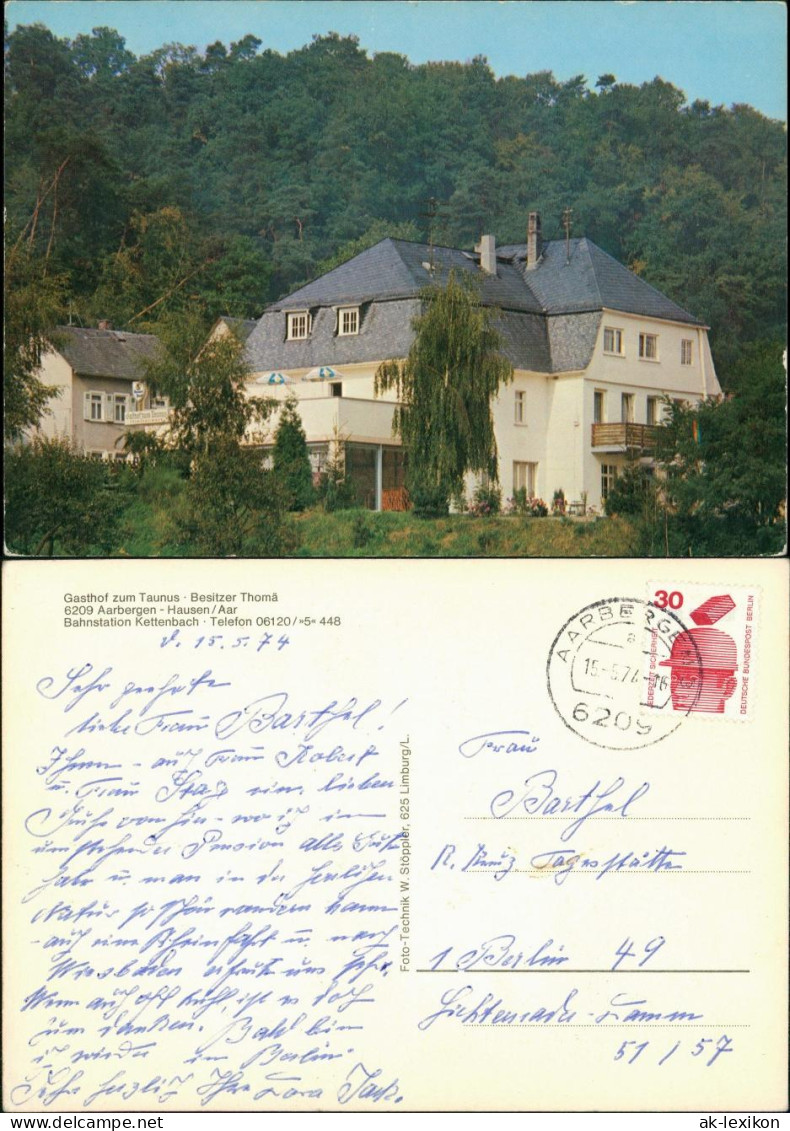 Aarbergen Gasthof Zum Taunus Bes. Thoma Aarbergen - Hausen/ Aar 1974 - Other & Unclassified