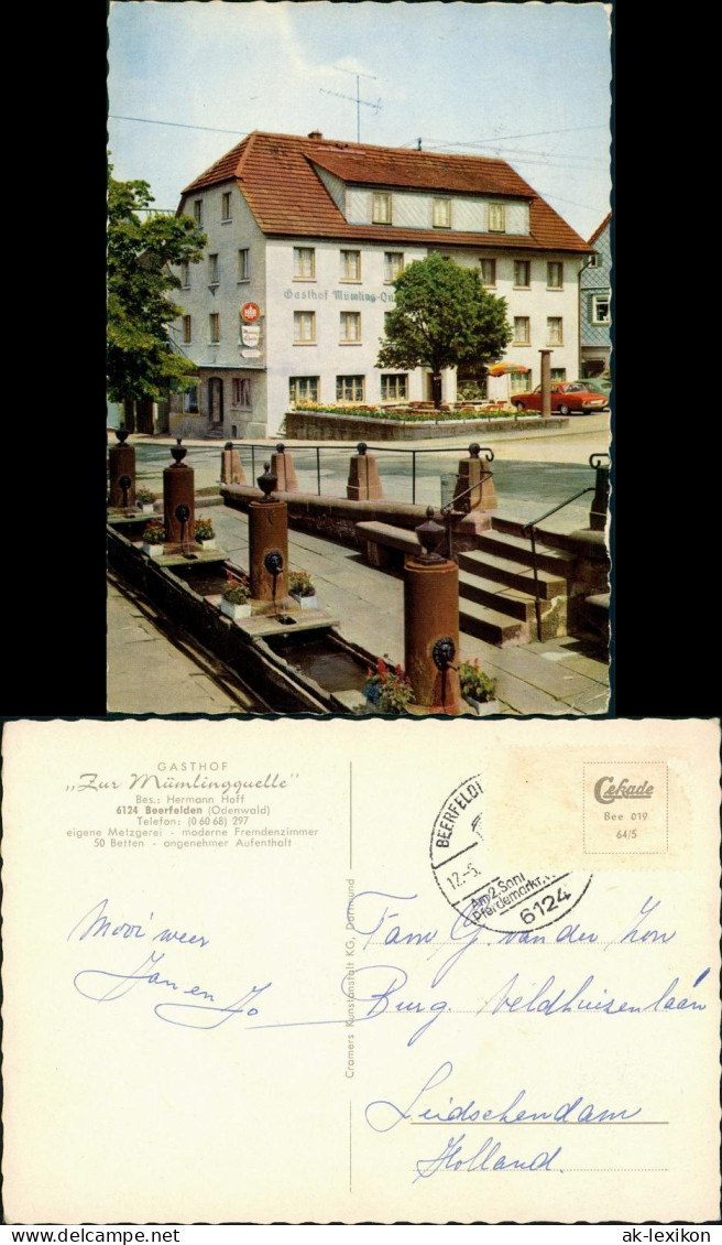 Beerfelden (Odenwald) GASTHOF Metzgerei Zur Mümlingquelle Bes. H. Hoff 1964 - Other & Unclassified