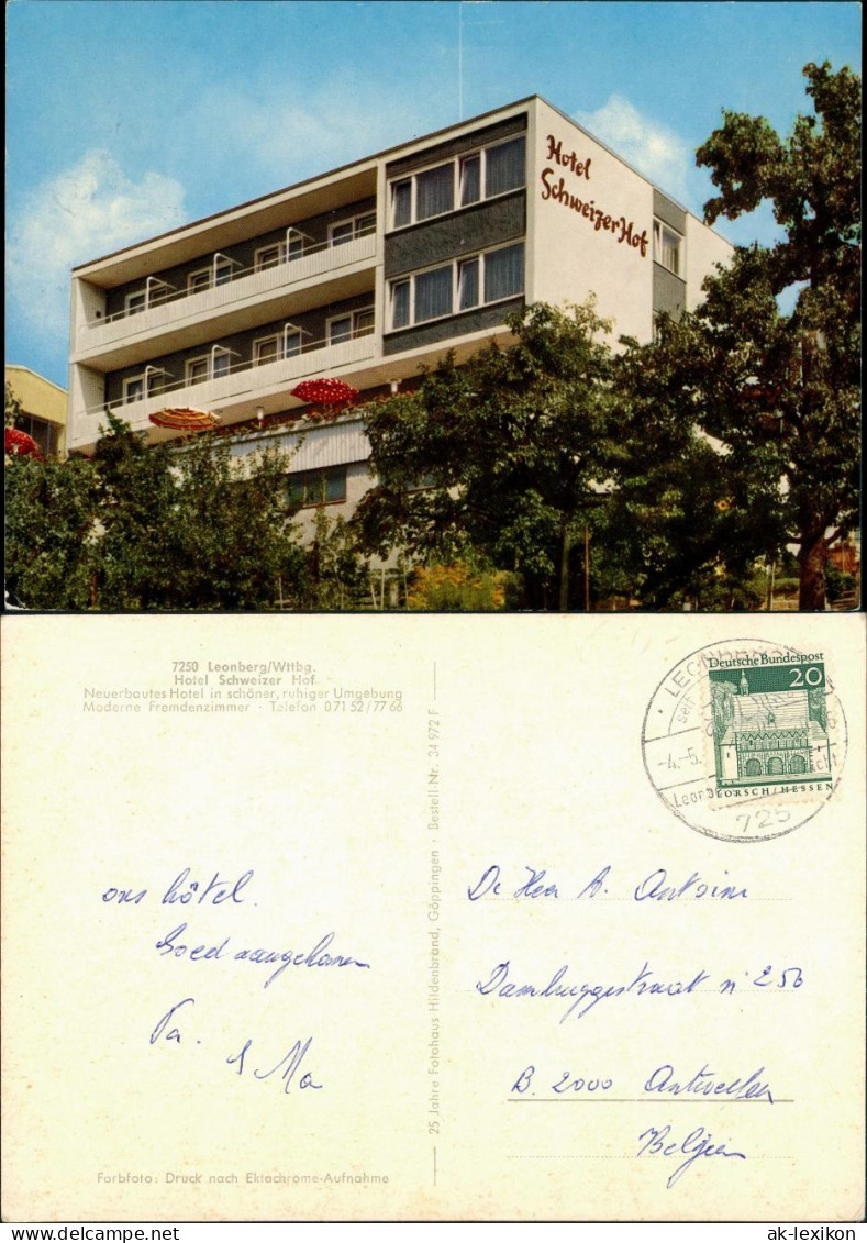 Ansichtskarte Leonberg Hotel Schweizer Hof 1969 - Leonberg