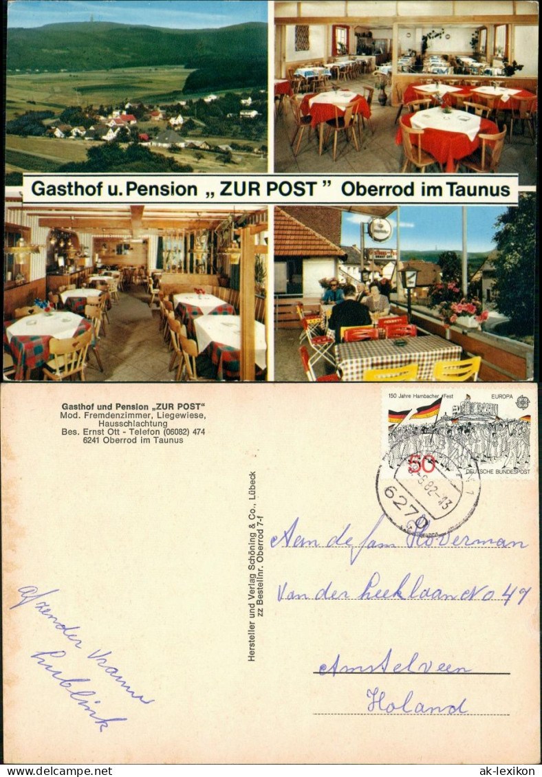 Ansichtskarte Oberrod Gasthof Pension ZUR POST Oberrod Im Taunus 1982 - Other & Unclassified