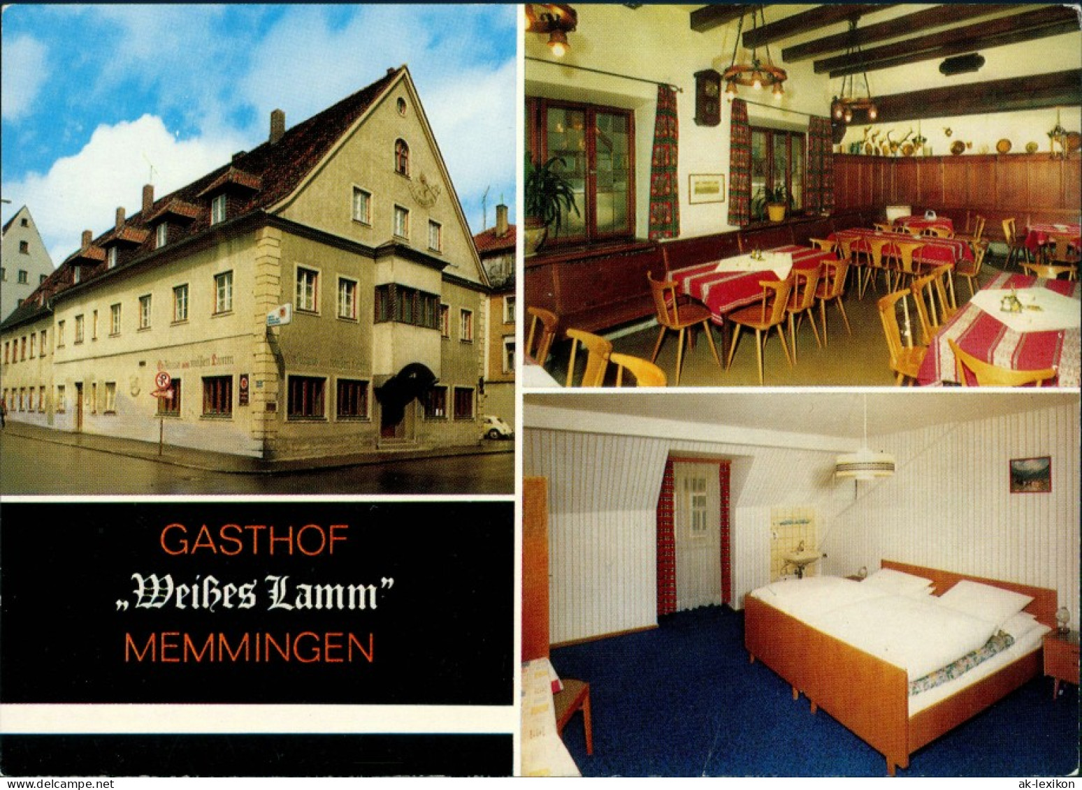 Memmingen Gasthof Zum Weißen Lamm, Haslach, Hallohof, Innen & Außen 1970 - Memmingen