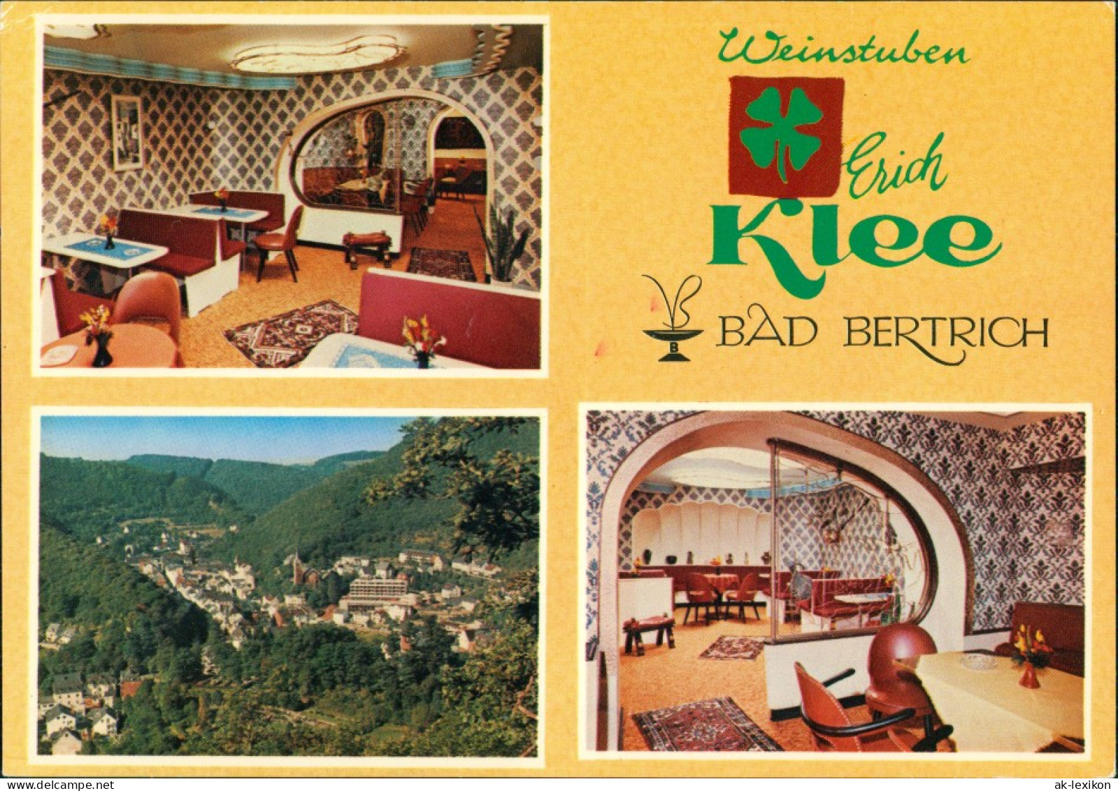 Bad Bertrich Weinstuben Erich Klee Kurfürstenstraße Innen & Außen 1970 - Bad Bertrich