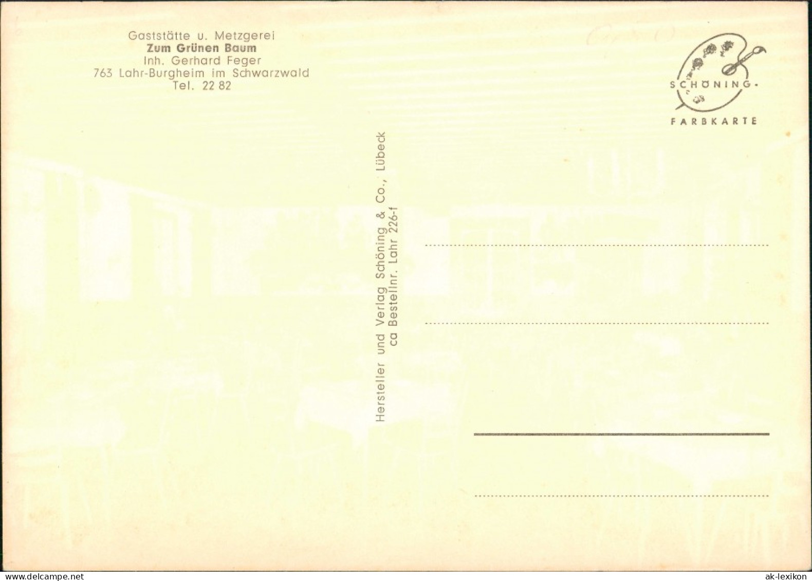 Burgheim-Lahr (Schwarzwald) GaststätteMetzgerei Zum Grünen Baum Inh. 1965 - Lahr