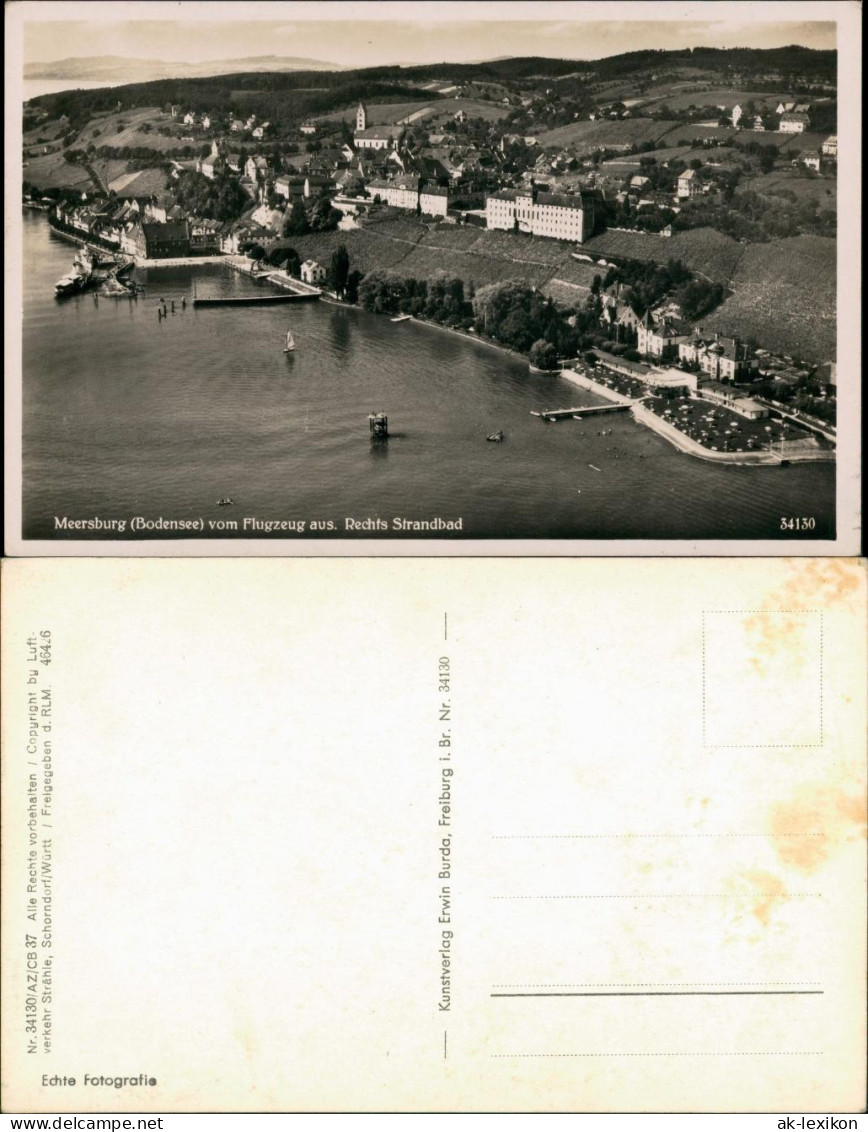 Ansichtskarte Meersburg Luftbild - Stadt Anleger 1930 - Meersburg