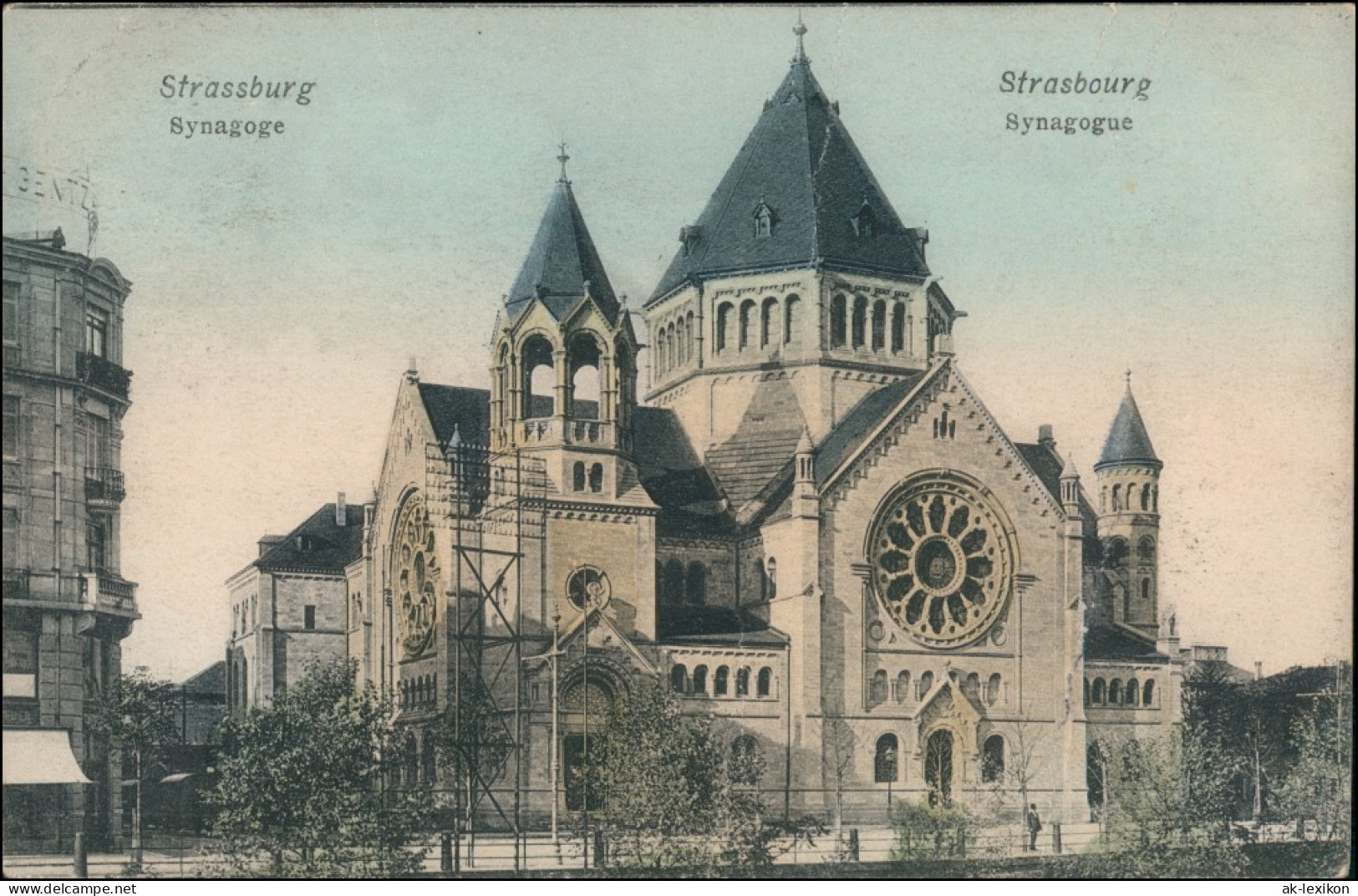 CPA Straßburg Strasbourg Straßenpartie An Der Synagoge 1906 - Strasbourg