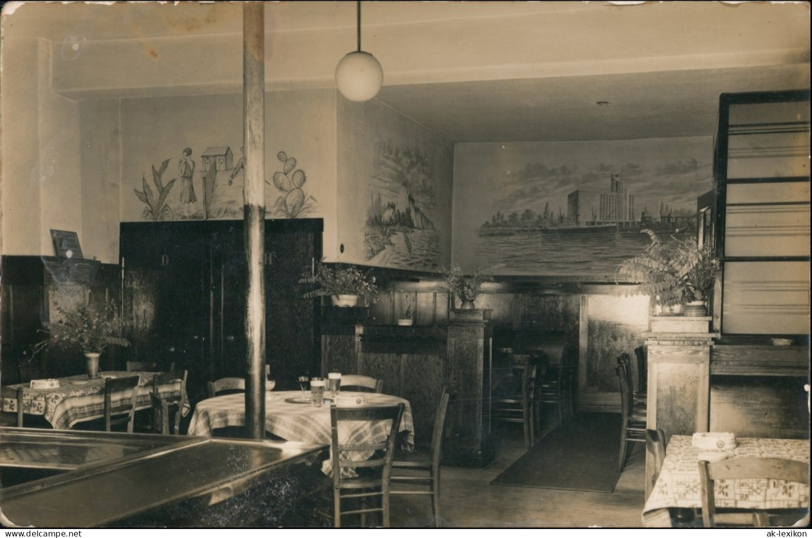 Stettin Szczecin Oder Restaurant Poststraße 21 Innen 1939 Privatfoto - Pommern