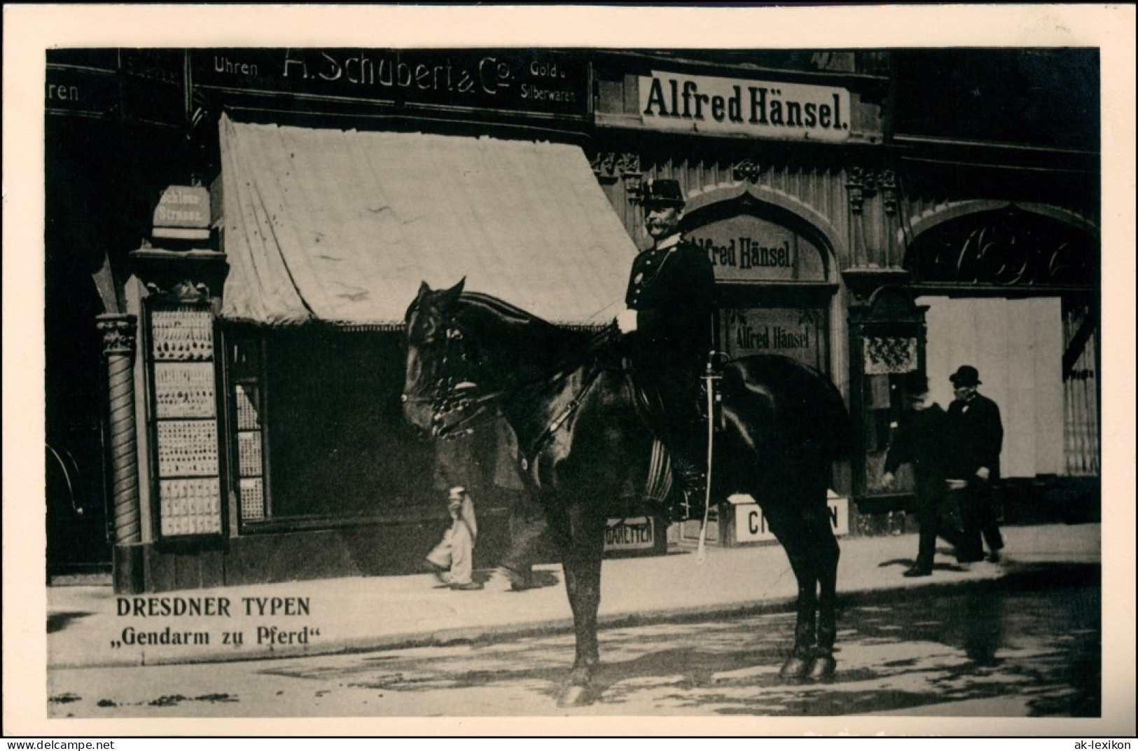 Dresden Dresdner Typen Gendarm Zu Pferd Geschäft Alfred Hänsel 1925/1995 REPRO - Dresden