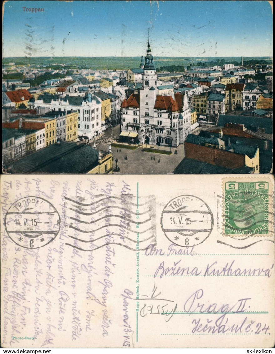 Postcard Troppau Opava Stadt, Straßen - Fabrik 1915 - Czech Republic
