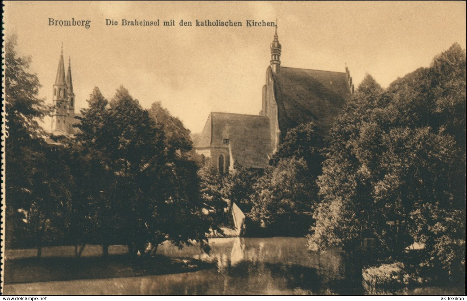 Postcard Bromberg Bydgoszcz Braheinsel Kat. Kirche 1915 - Pologne
