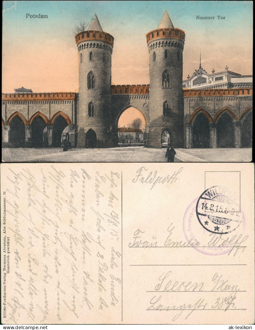 Ansichtskarte Potsdam Straßenpartie Nauener Tor 1915 - Potsdam
