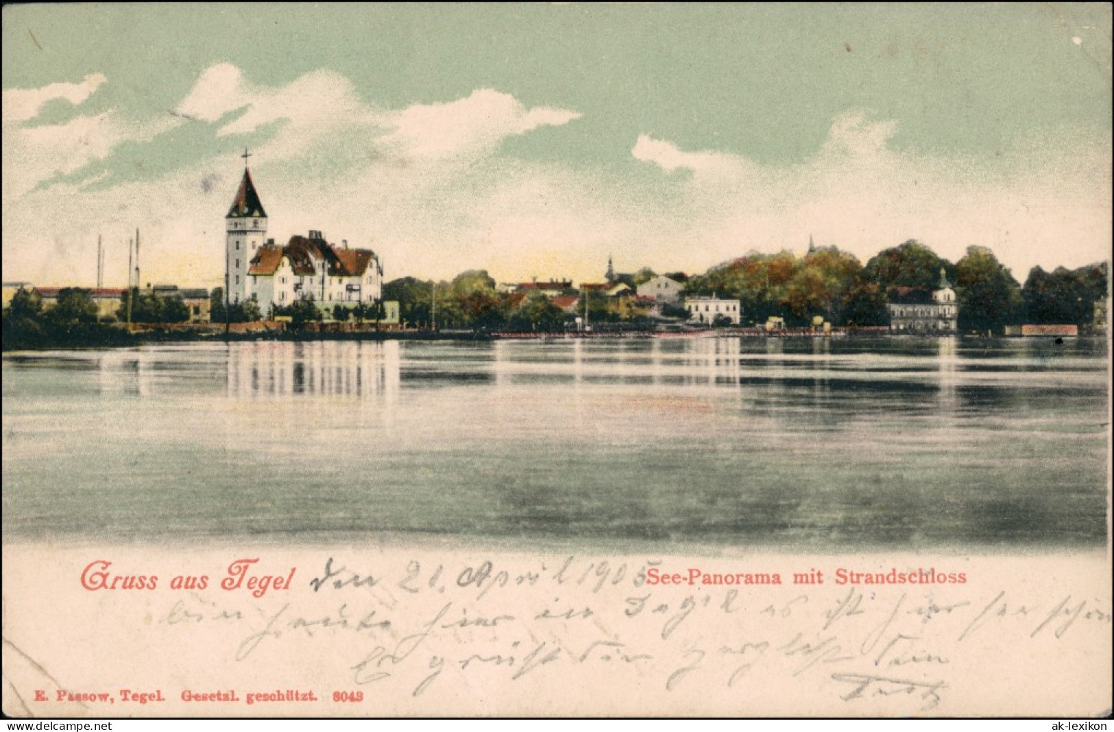 Ansichtskarte Tegel-Berlin Stadt, Strandschloß 1905 - Tegel