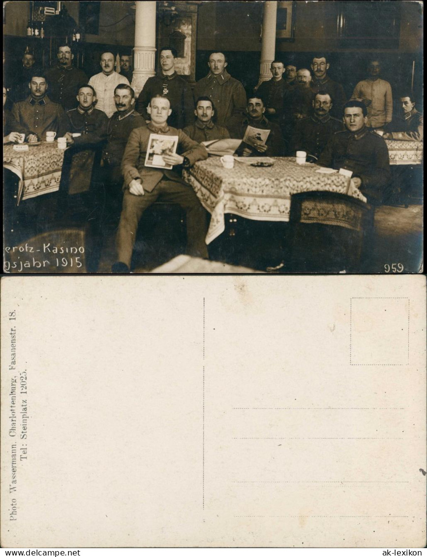Ansichtskarte Charlottenburg-Berlin Soldaten Im Kasino WK1 Kriegsjahr 1915 - Charlottenburg