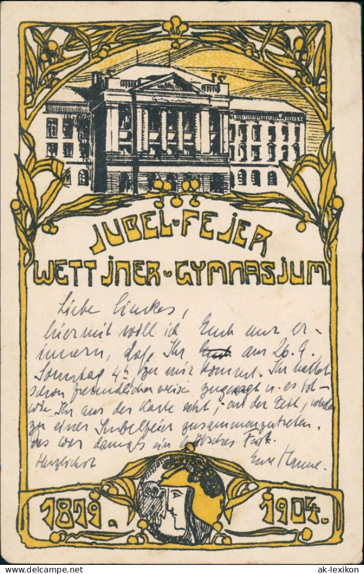 Ansichtskarte Dresden Künstlerkarte 25 Jahre Wettiner Gymnasium 1904 - Dresden