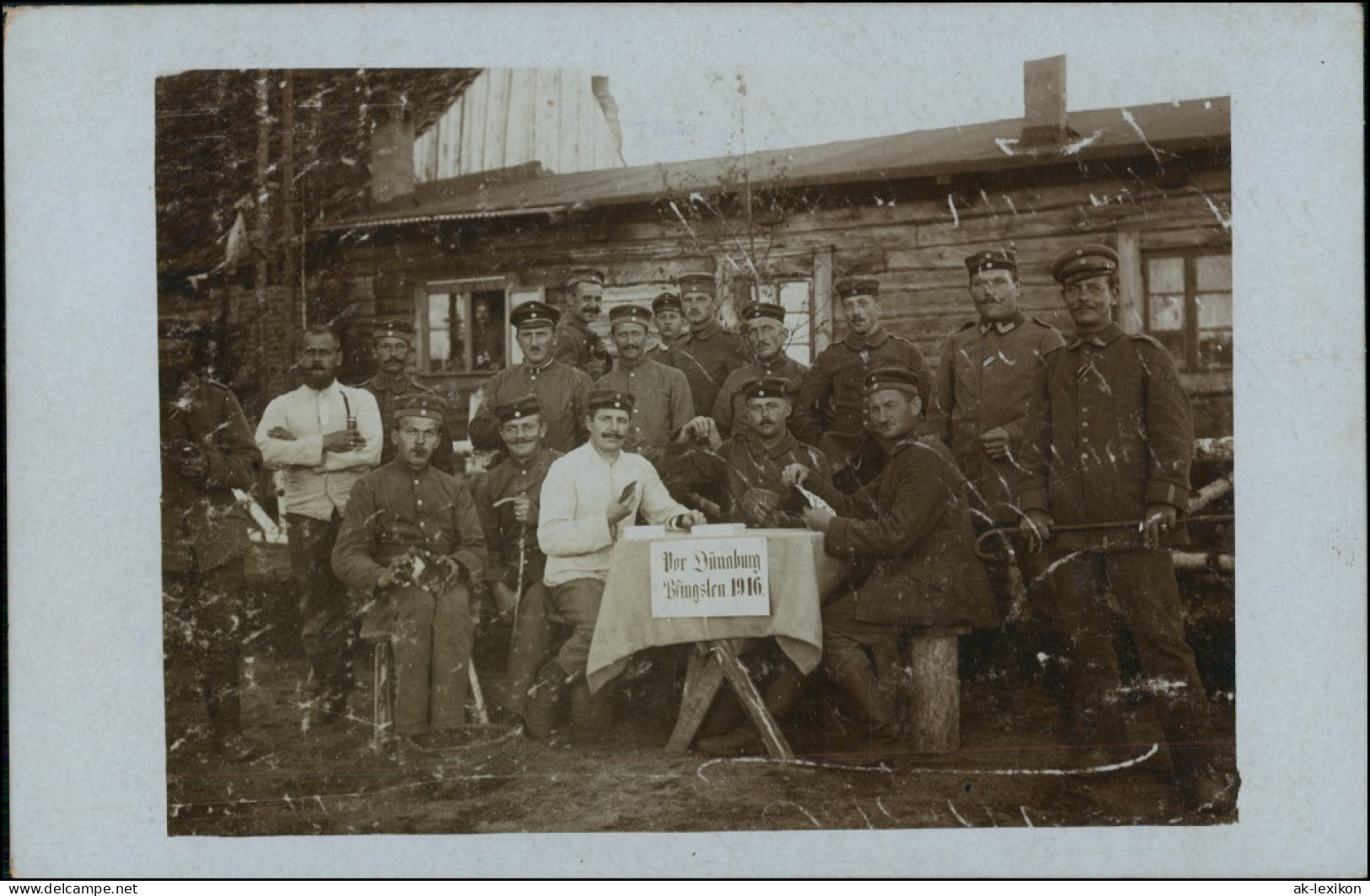 Dünaburg Daugpilis/Dźwińsk/Двинск Pfingsten Soldaten Haus WK1 1916 Privatfoto - Lettonie