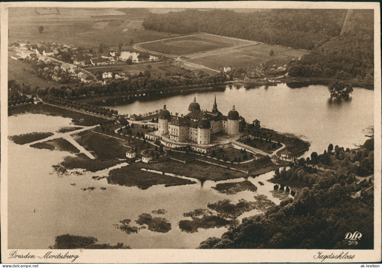 Moritzburg Fliegeraufnahme Der D. L. R. Schloss Vom Flugzeug Aus 1920 - Moritzburg