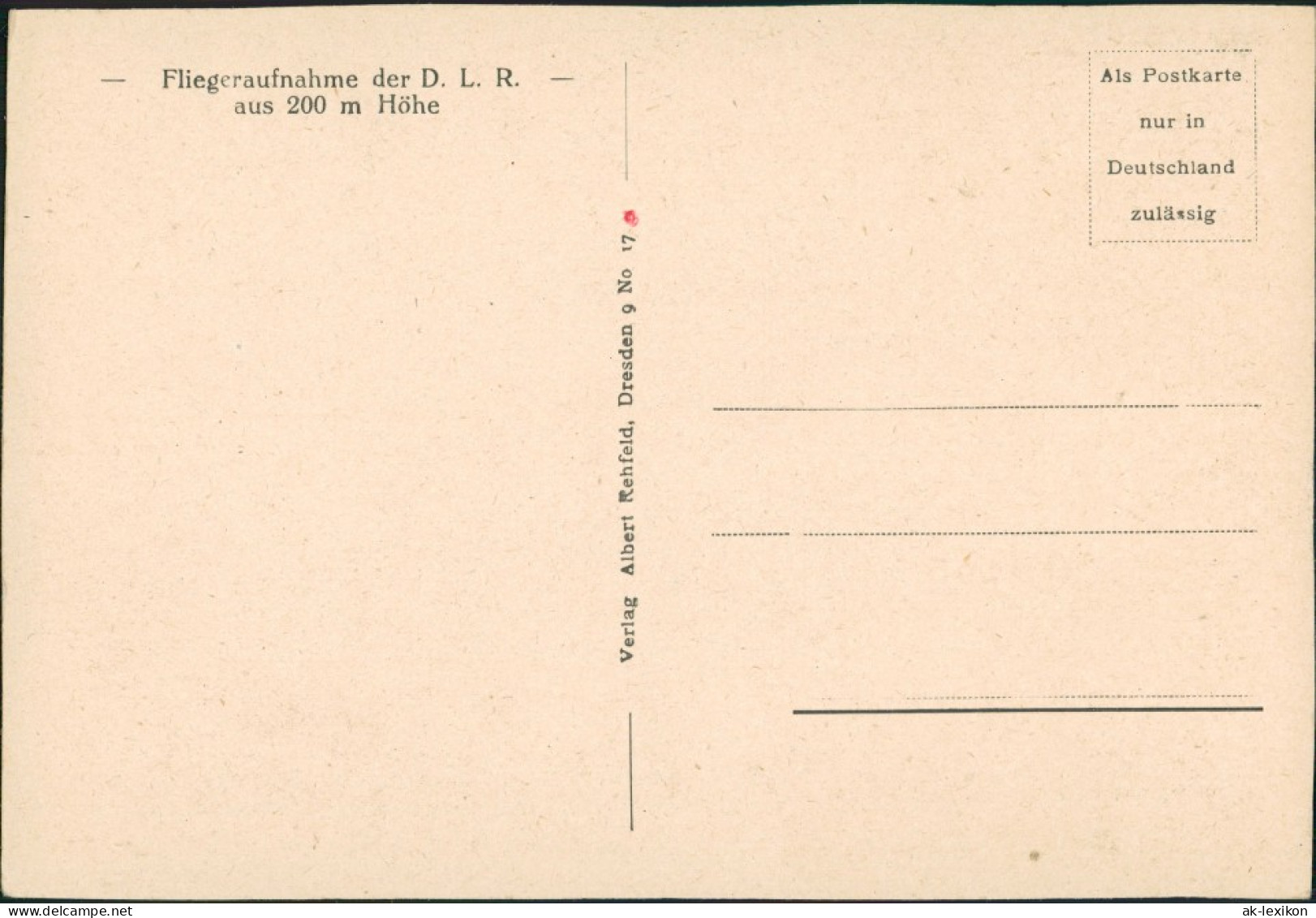 Moritzburg Fliegeraufnahme Der D. L. R. Schloss Vom Flugzeug Aus 1920 - Moritzburg