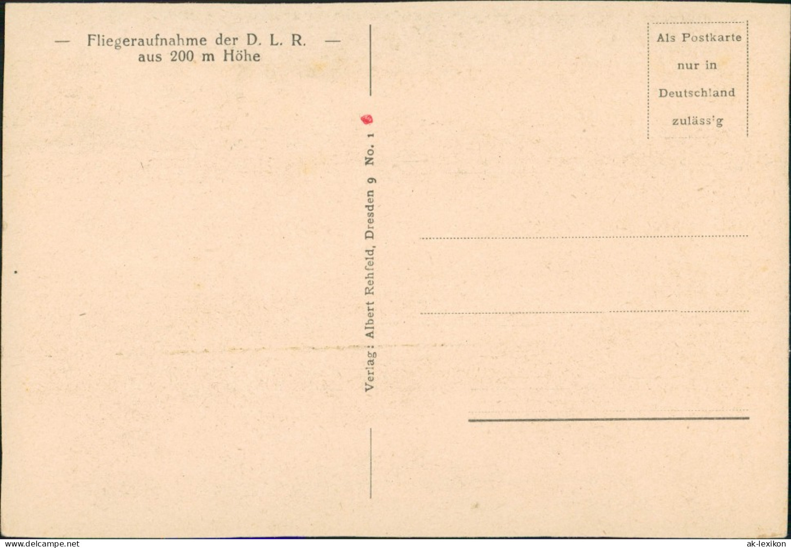 Ansichtskarte Moritzburg Fliegeraufnahme Der D. L. R. Aus 200 M Höhe 1920 - Moritzburg