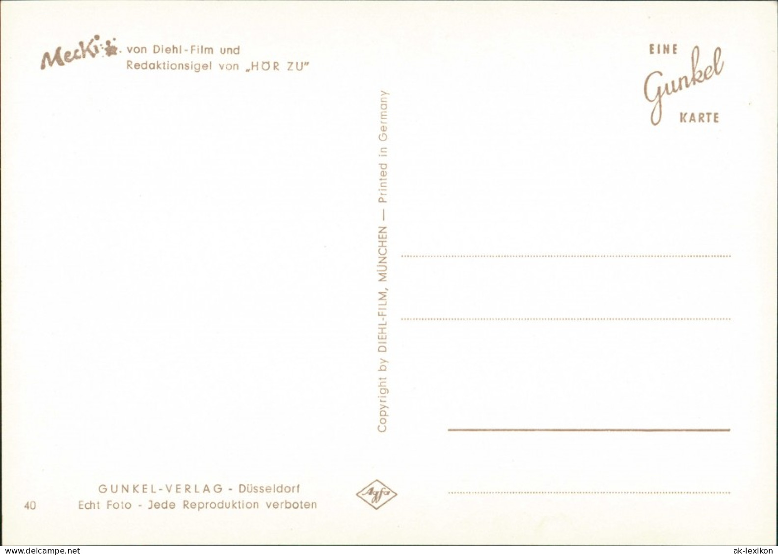 Mecki Vater & Kind Am Briefkasten "Wir Gratulieren" (Diehl-Film) 1960 - Mecki