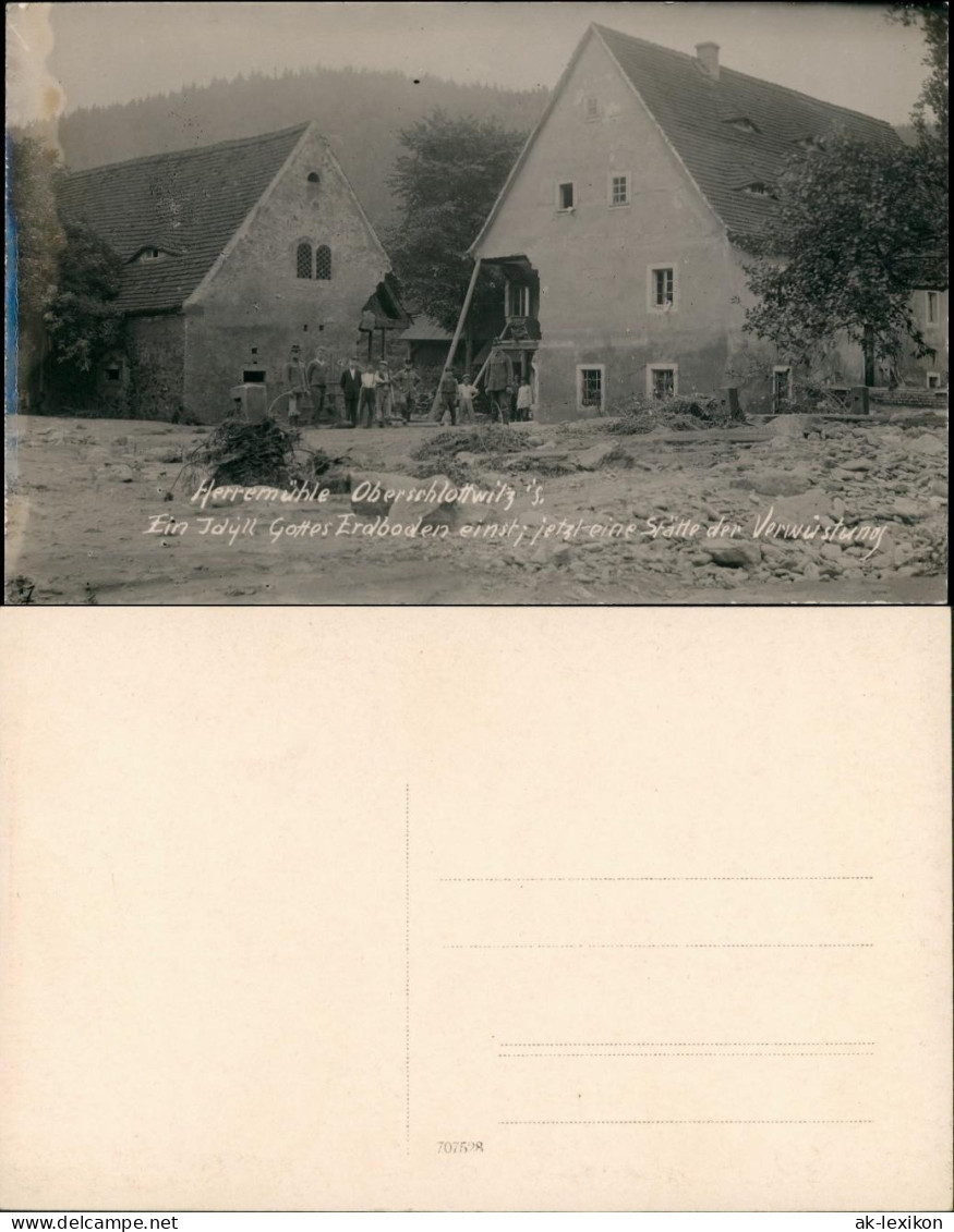 Oberschlottwitz-Glashütte Hochwasser - Zerstörung Herremühle 1927 Privatfoto - Glashütte