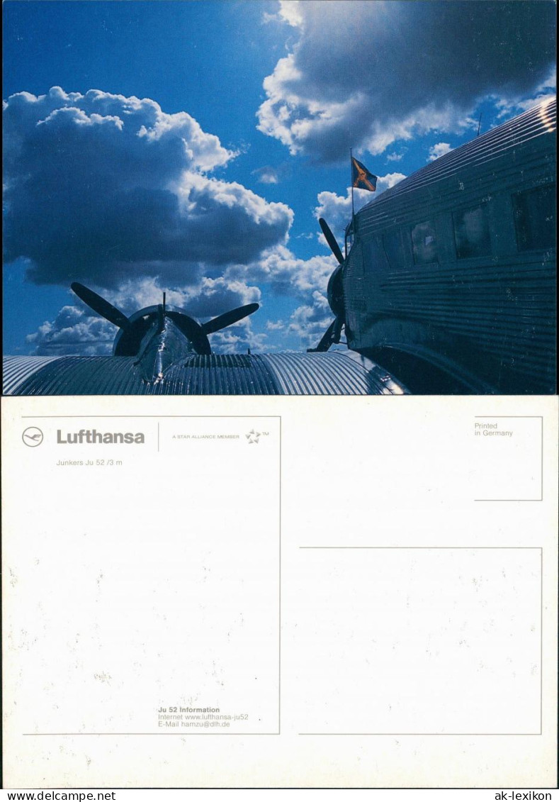 Ansichtskarte  Junkers Ju 52/3 M Lufthansa Flugwesen - Flugzeuge 1988 - 1946-....: Ere Moderne