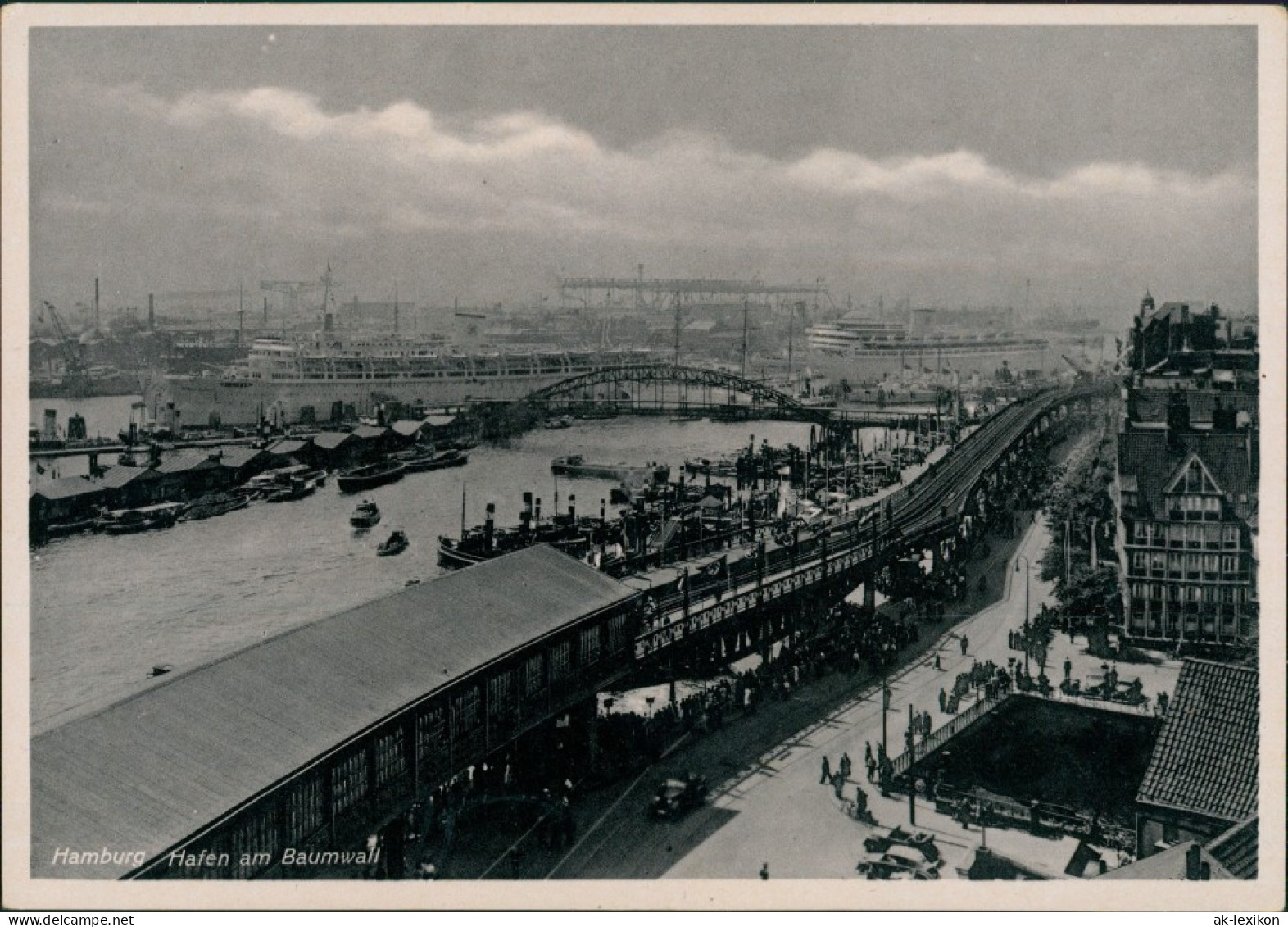 Ansichtskarte Hamburg Hafen Am Baumwall 1934 - Other & Unclassified