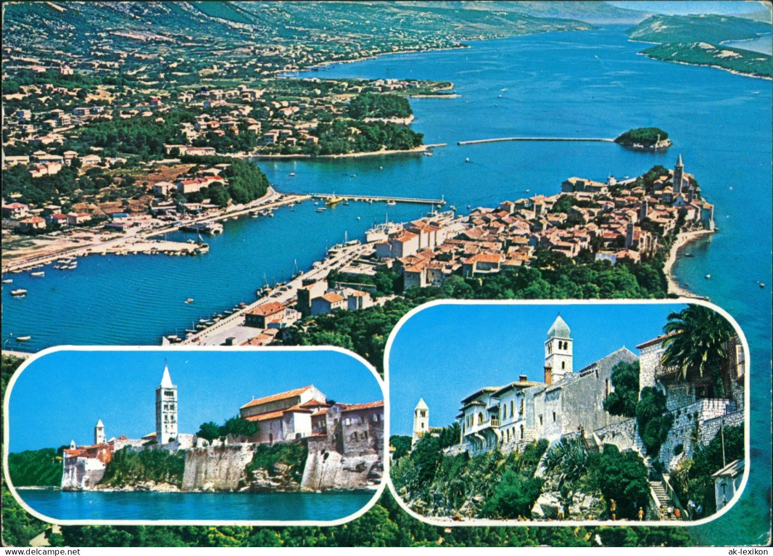 Postcard Rab Arbe Luftbild Aerial View Gesamtansicht 1977 - Croatie