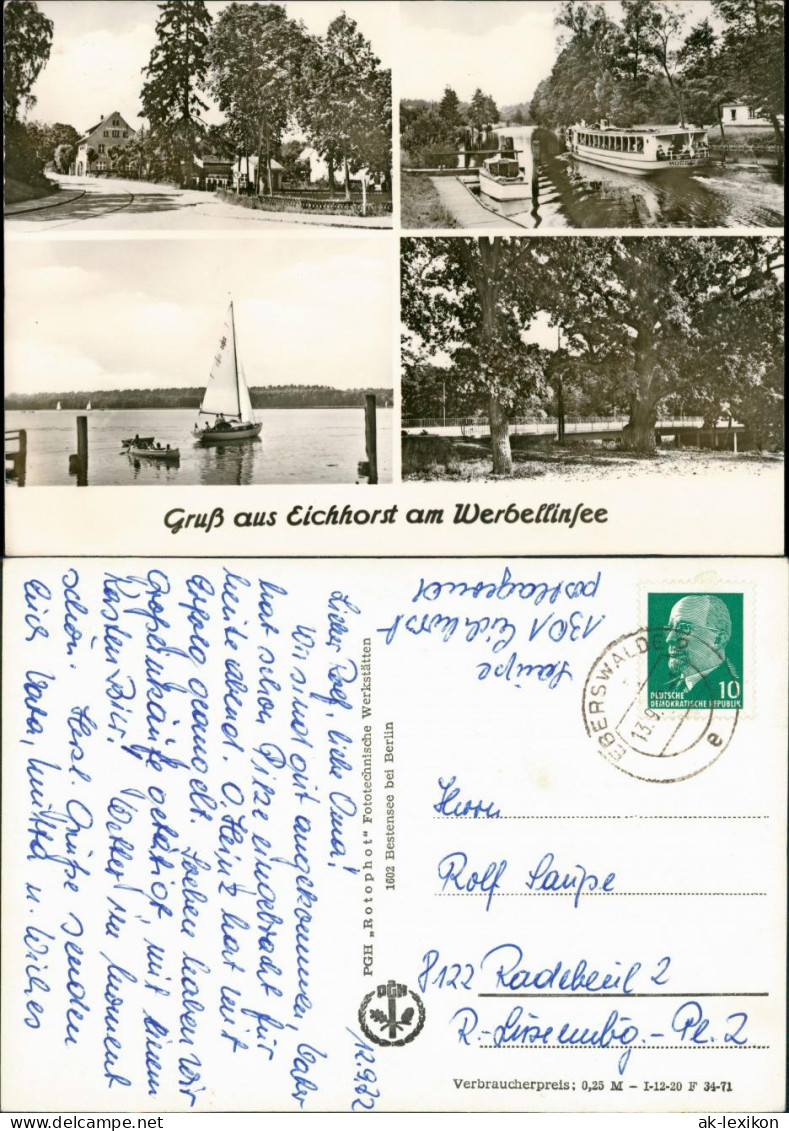 Ansichtskarte Eichhorst-Schorfheide Straßen, Kanal, Segelboot 1971 - Otros & Sin Clasificación
