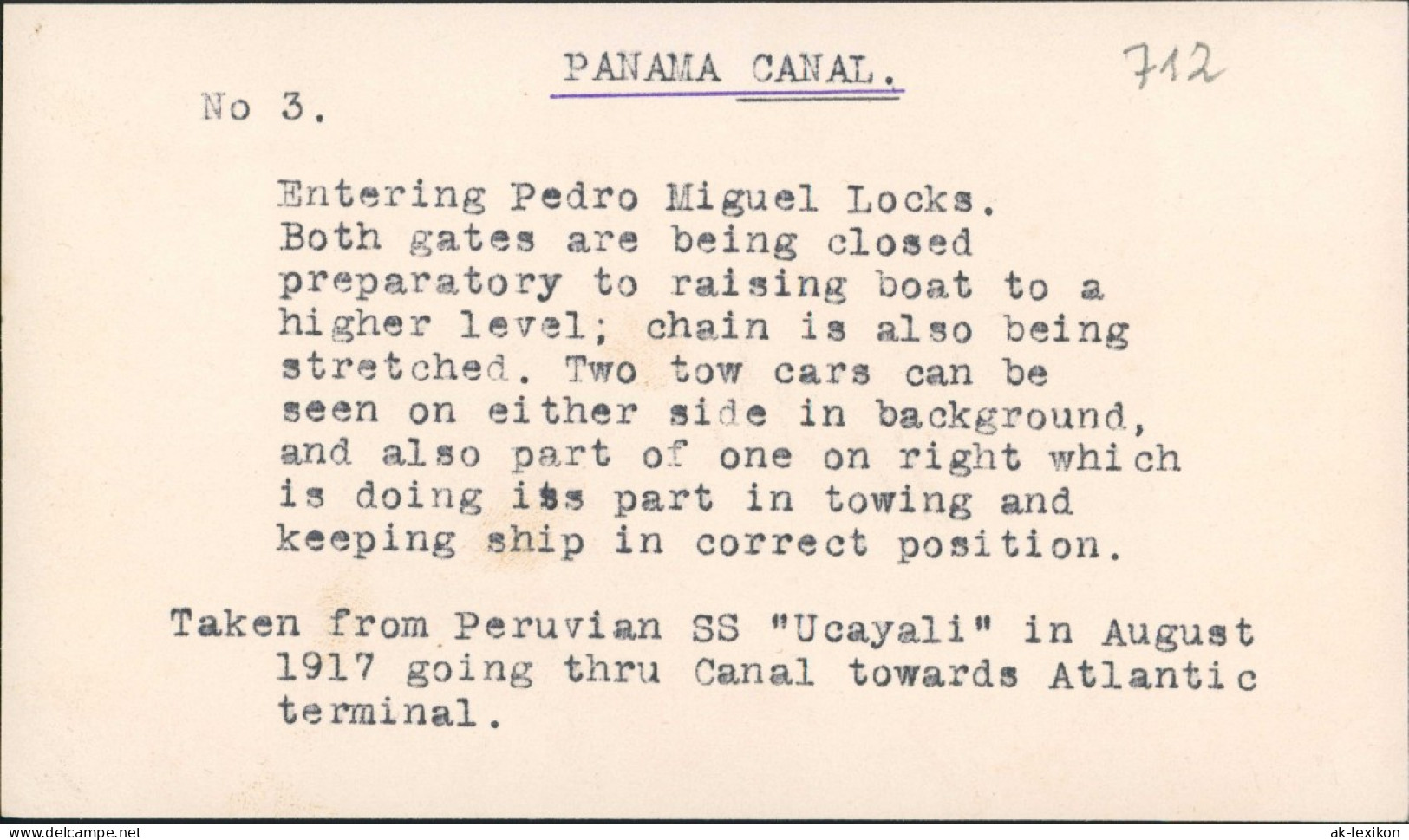 Panama  Panamakanal Schleuse Pedro Miguel  Real-Photo Echtfoto 1917 Privatfoto - Panama