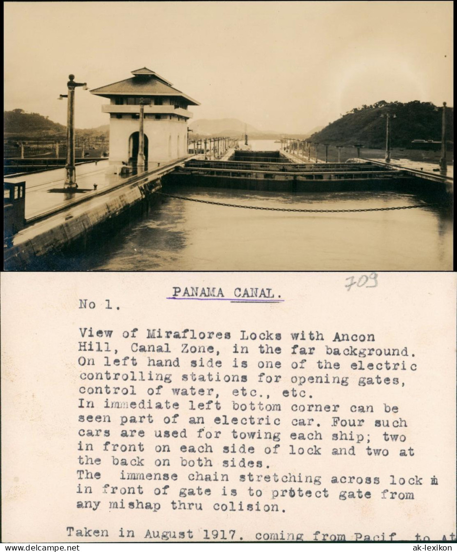 Panama    Kanal Miraflores Locks Canalzone Real-Photo  1917 Privatfoto - Panama