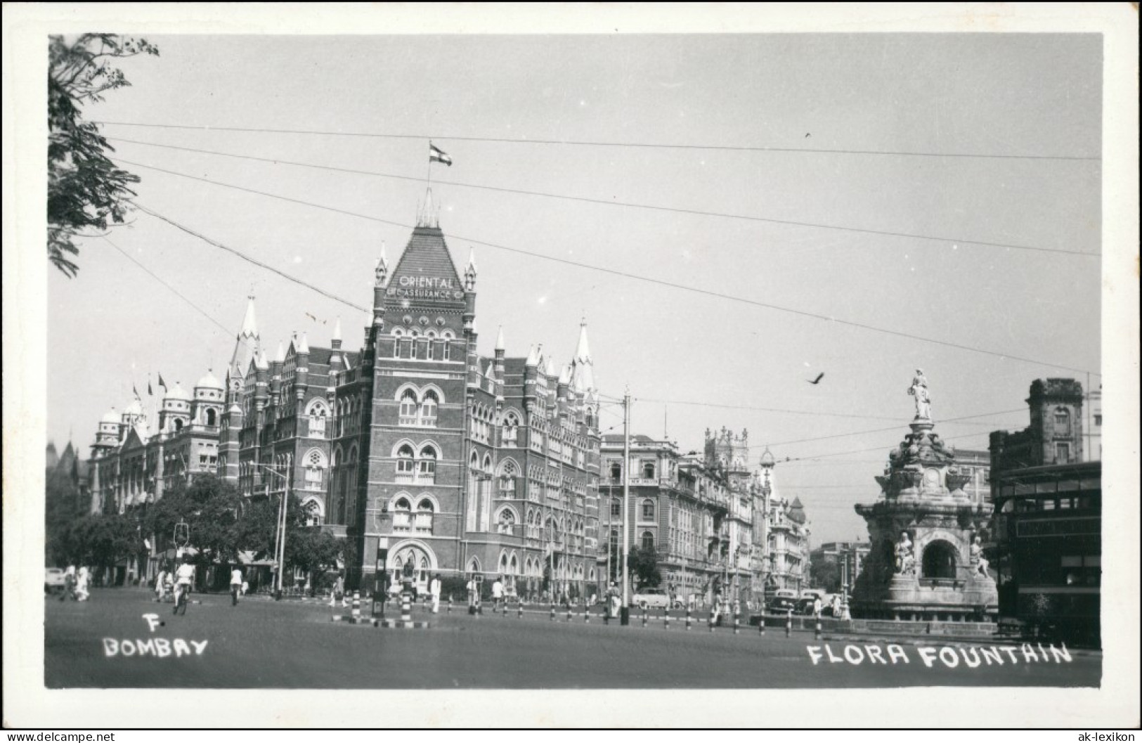 Postcard Mumbai (Bombay) Strassen Partie Mit FLORA FOUNTAIN 1950 - India