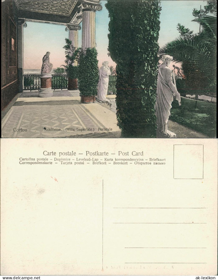 Postcard Korfu Achilleion. (Villa Impériale.) Peristyle Corfou 1908 - Grèce
