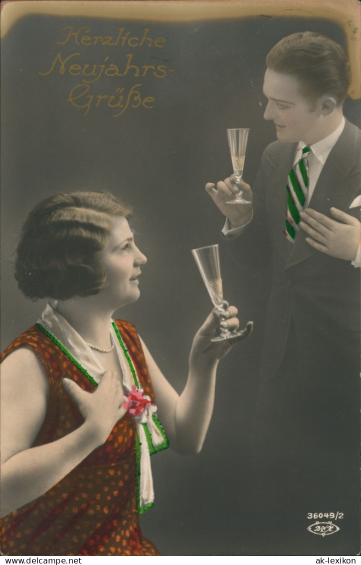 Ansichtskarte  Glückwunsch, Neujahr, Sylvester, Paar 1930 - Año Nuevo
