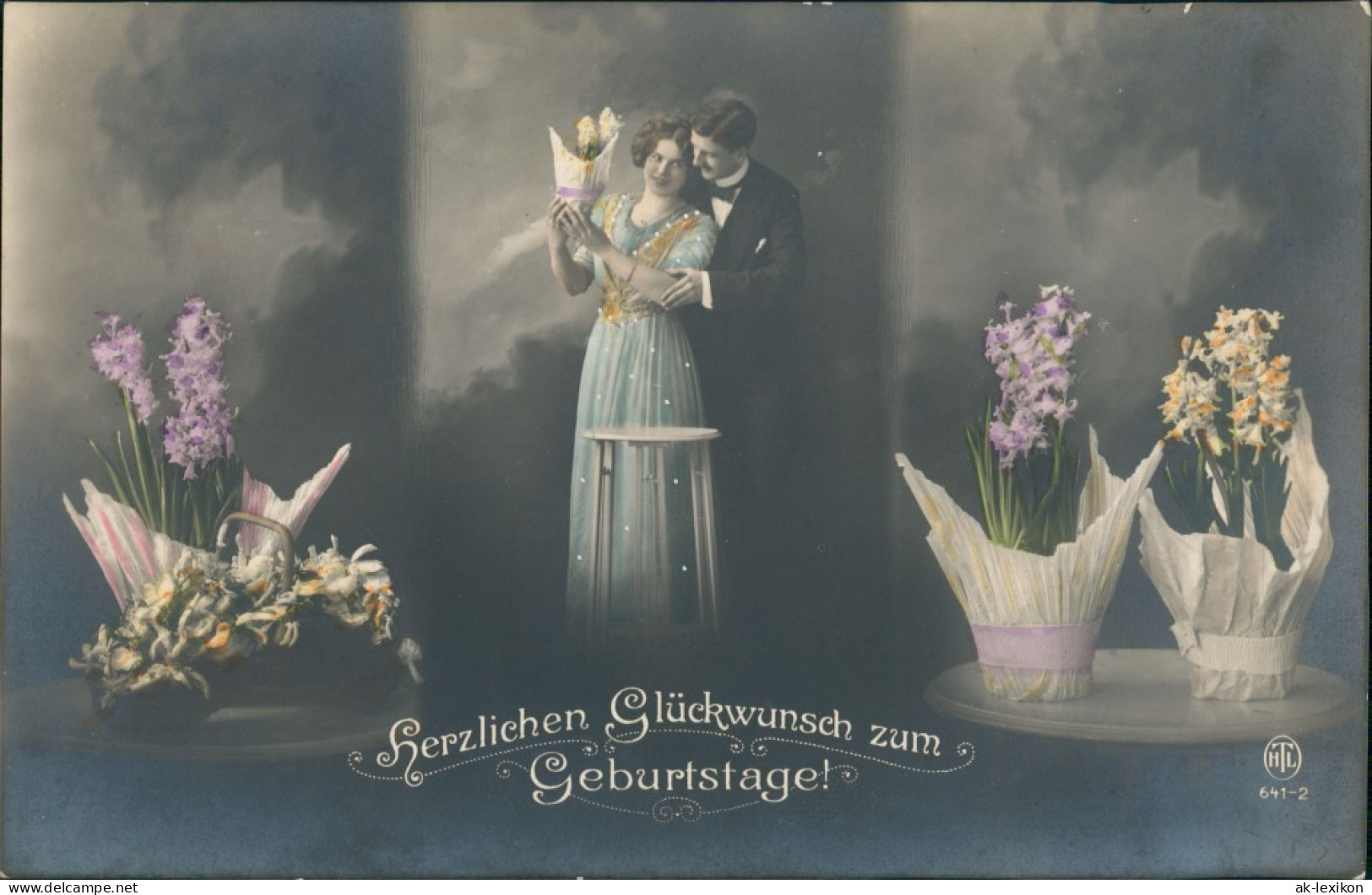 Ansichtskarte  Glückwunsch, Grußkarten, Geburtstag, Paar 1910 - Birthday