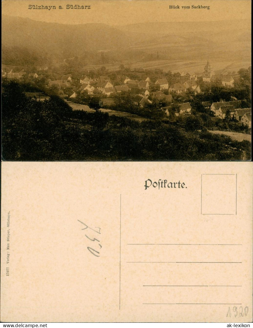 Ansichtskarte Sülzhayn-Ellrich Blick Vom Sackberg 1912 - Other & Unclassified