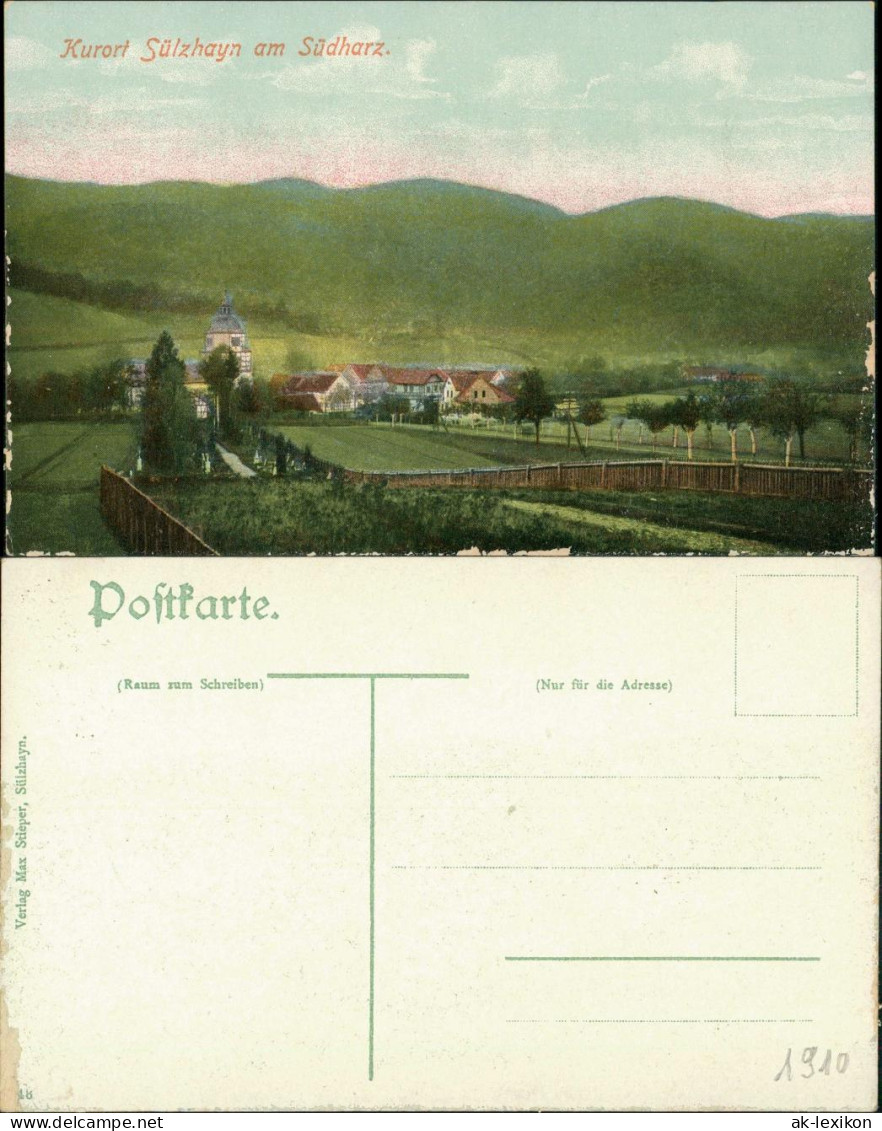 Ansichtskarte Sülzhayn-Ellrich Panorama-Ansicht Kirche Und Dorf 1910 - Other & Unclassified