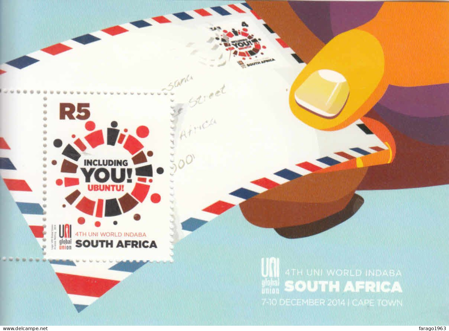 2014 South Africa UNI Global Union Souvenir Sheet MNH - Ungebraucht