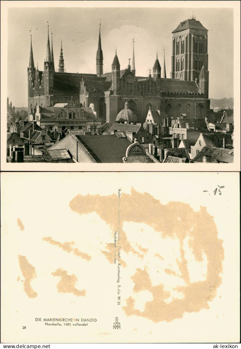 Postcard Danzig Gdańsk/Gduńsk Marienkirche/Kościół Mariacki 1931 - Danzig
