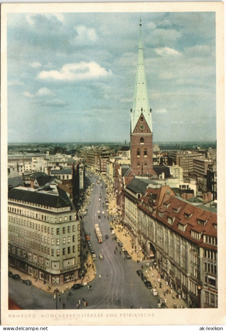 Altstadt-Hamburg Mönckebergstraße Aus Der Vogelschau-Perspektive 1955 - Other & Unclassified