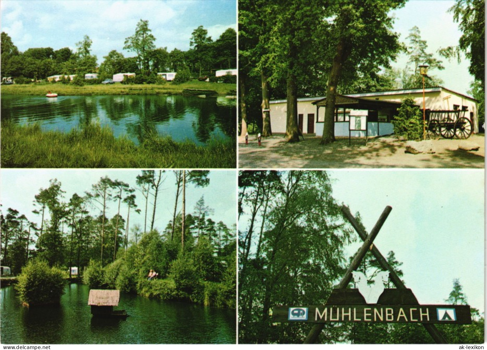 Ansichtskarte Soltau Mehrbild-AK 4 Ansichten Camping Am Mühlenbach 1980 - Soltau