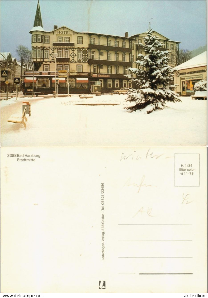 Ansichtskarte Bad Harzburg Stadtmitte Mit Hotel 1978 - Bad Harzburg