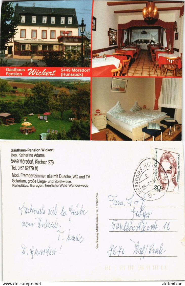 Mörsdorf (Hunsrück) Gasthaus-Pension Wickert Bes. Kirchstrasse 1990 - Other & Unclassified
