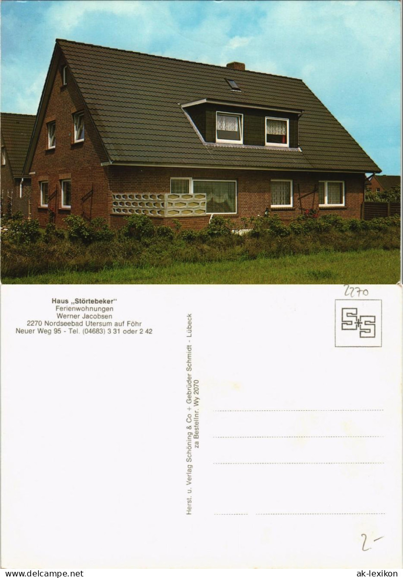 Utersum-Föhr-Amrum Haus Störtebeker Ferienwohnungen Werner Jacobsen 1980 - Autres & Non Classés