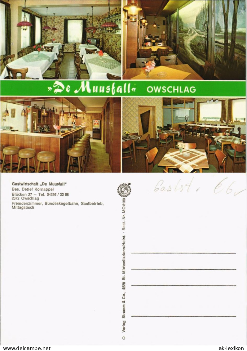 Owschlag Okslev Gastwirtschaft De Muusfall Bes. Detlef Kornappel 1980 - Autres & Non Classés