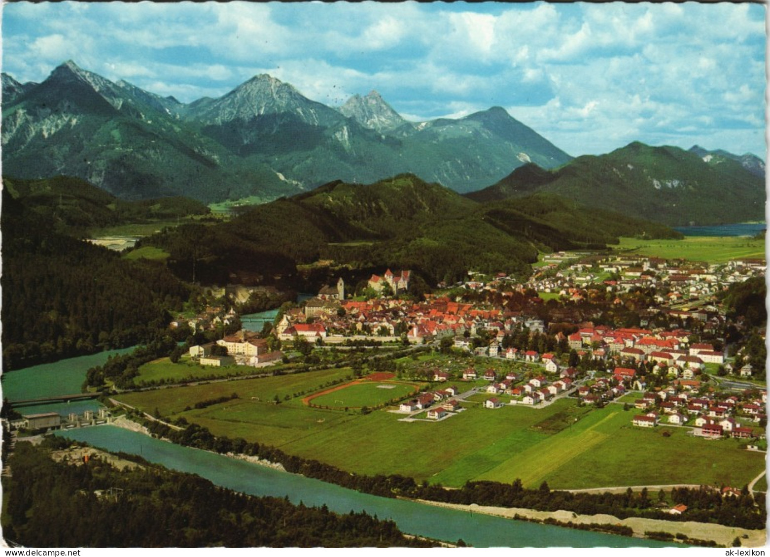 Ansichtskarte Füssen Panorama-Ansicht Mit Allgäuer Bergen 1976 - Fuessen