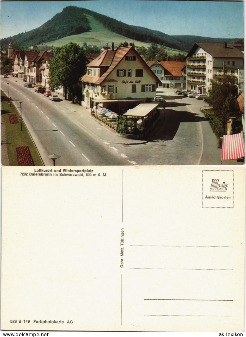 Ansichtskarte Baiersbronn Panorama-Ansicht Strasse Am Café Am Eck 1960 - Baiersbronn