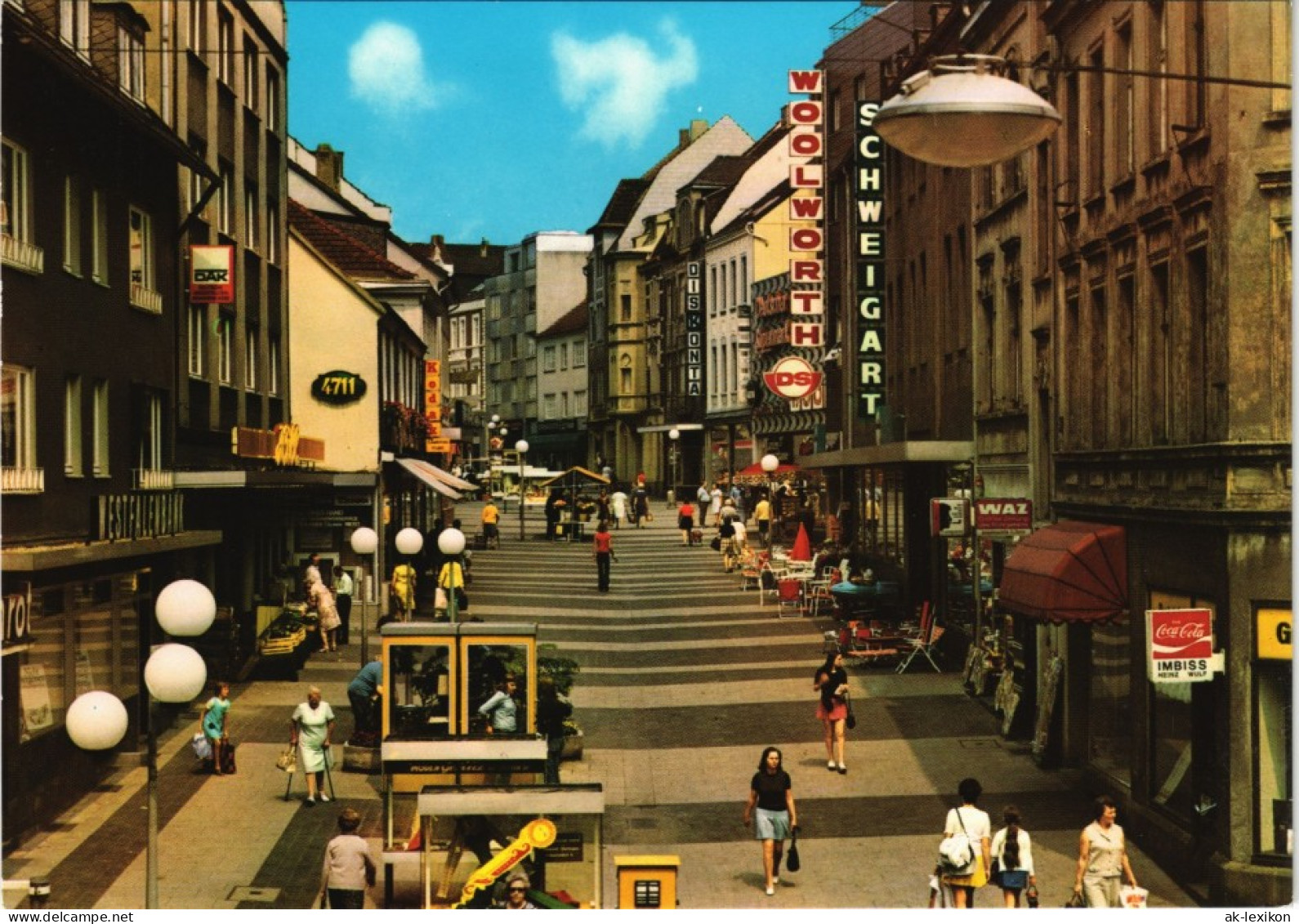 Ansichtskarte Hattingen Heggerstraße Geschäftsstrasse Einkaufsmeile 1980 - Hattingen
