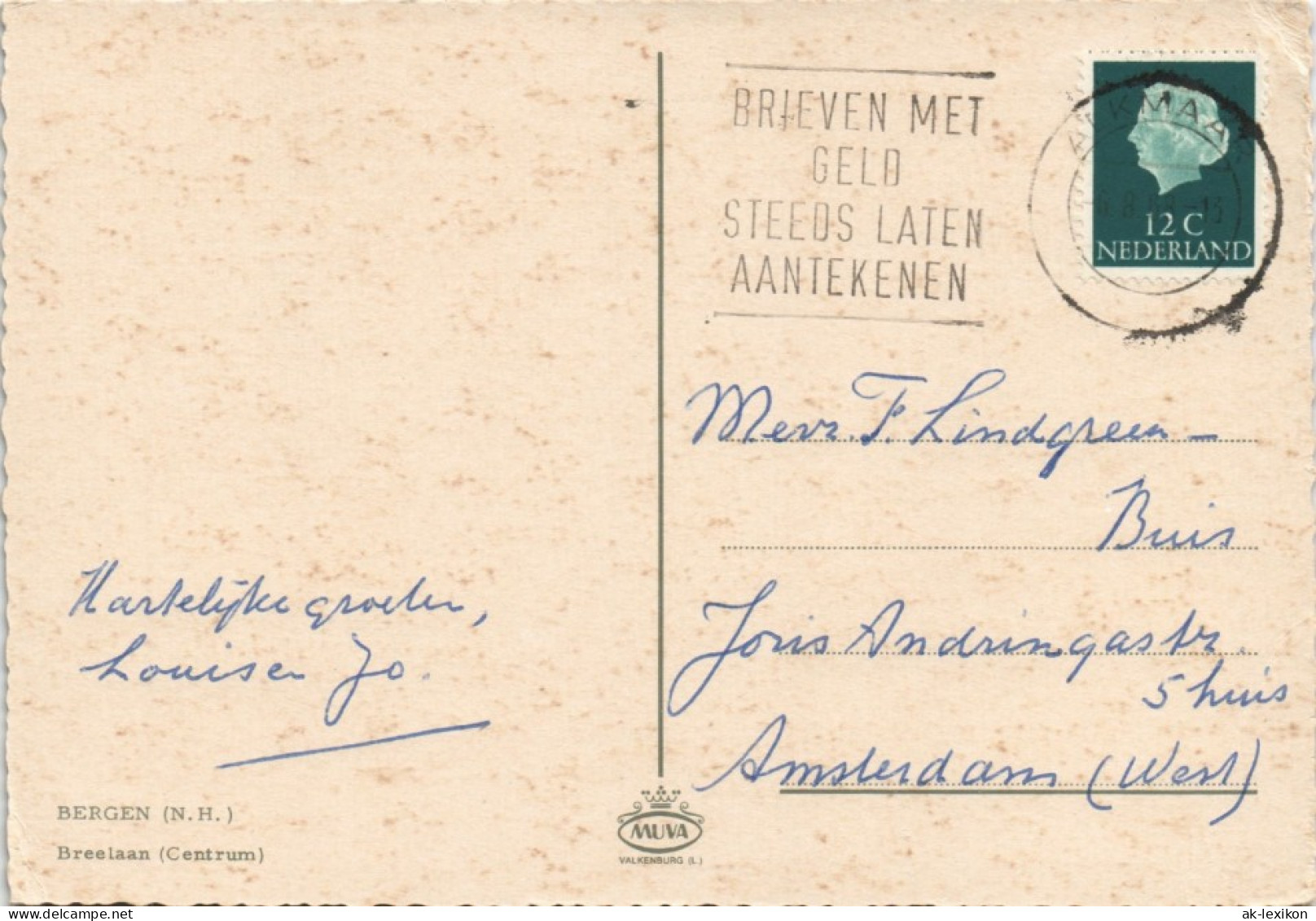 Postkaart Bergen (N.H. Nordholland) Breelaan (Centrum) 1975 - Sonstige & Ohne Zuordnung