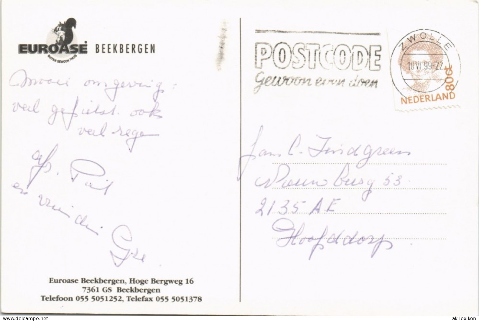 Postkaart Beekbergen-Apeldoorn EUROASE BEEKBERGEN Mehrbild-AK 1999 - Sonstige & Ohne Zuordnung